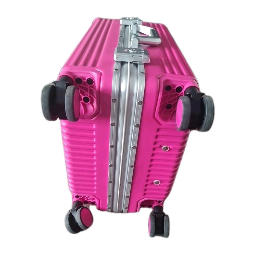 Vibrant Hot Pink Hard-Shell Travel Suitcase - Picture 5 of 14